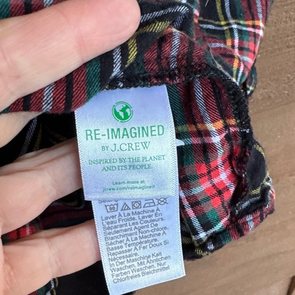 J. Crew Colorful Soft Plaid Shirt size PM